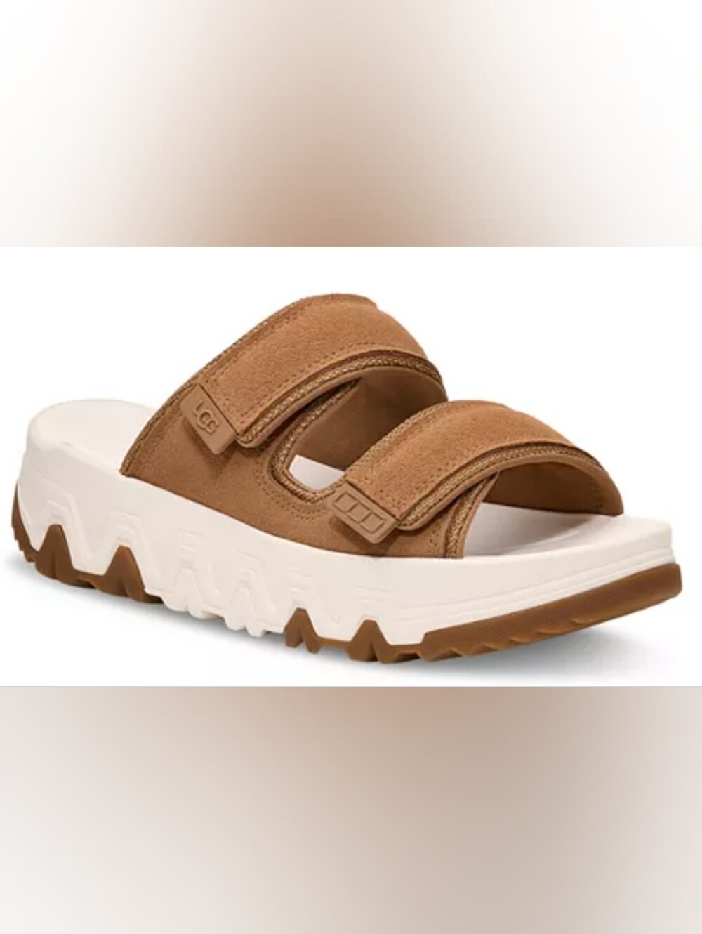 UGG® CapTrail Chestnut Suede Double-Strap Platform Sandals Size 9 Used Exc